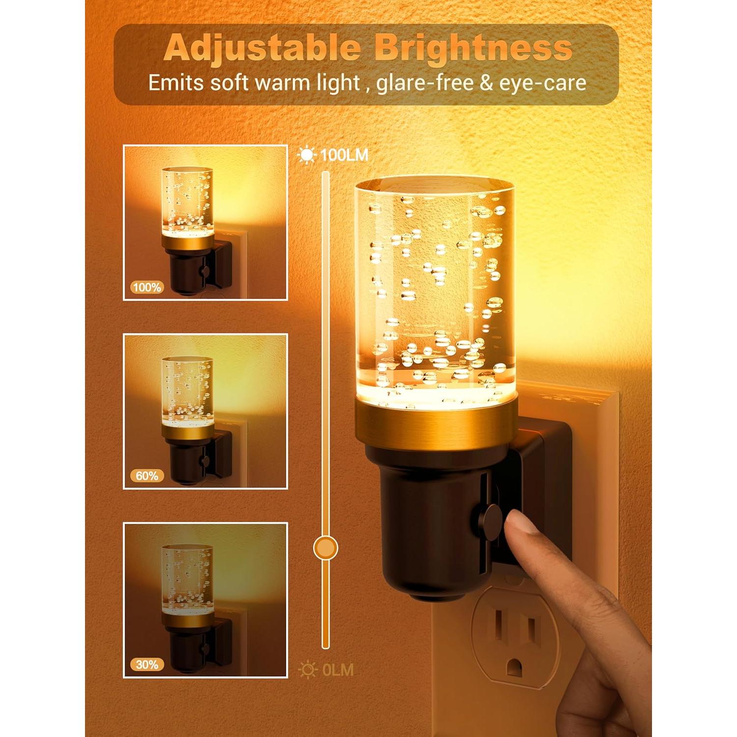 Luz Nocturna Regulable JandCase Ámbar LED 0-100LM Enchufable