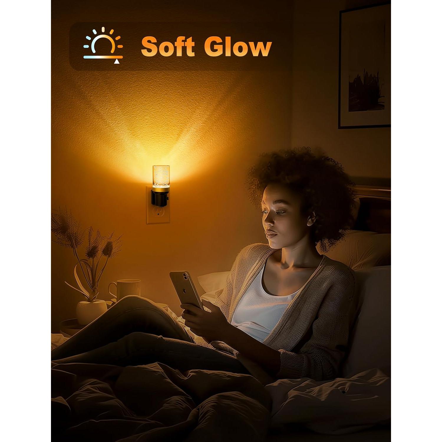 Luz Nocturna Regulable JandCase Ámbar LED 0-100LM Enchufable