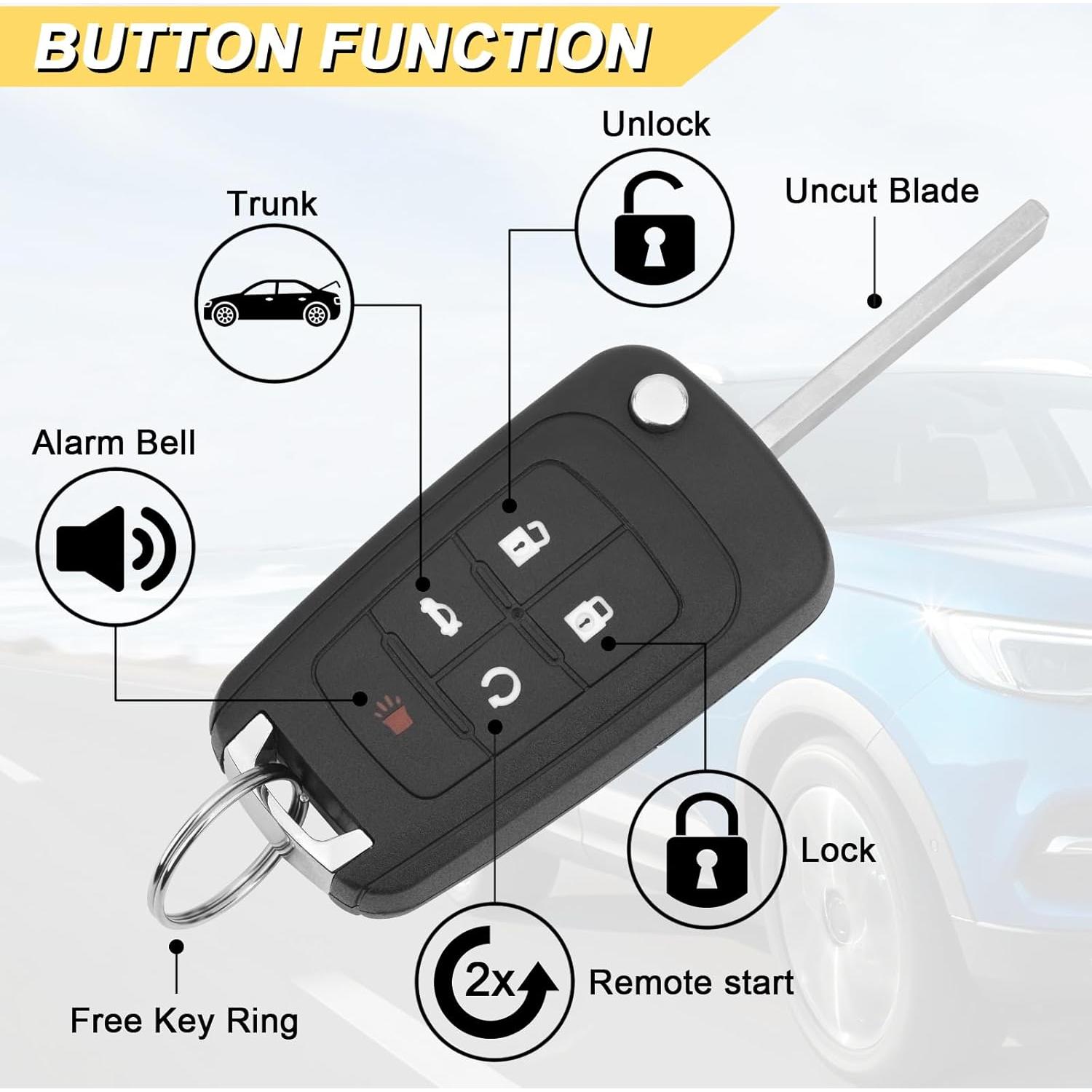 Llavero Reemplazo Buick y Chevy 2 Piezas 2010-2019
