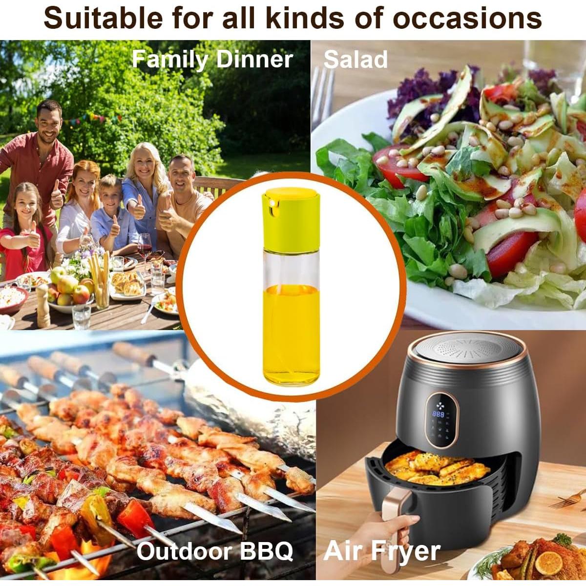 Rociador de Aceite RFetomax 285ml Vidrio Verde 2 en 1