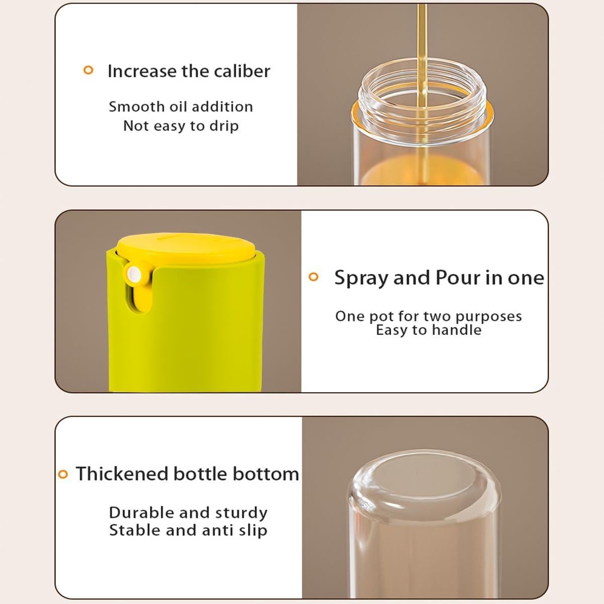 Rociador de Aceite RFetomax 285ml Vidrio Verde 2 en 1