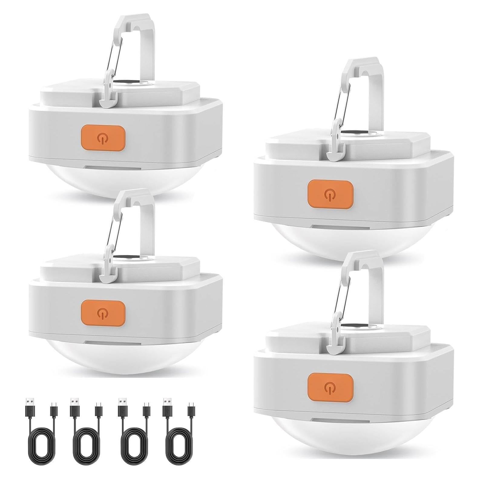 Luces de Camping Recargables FLY2SKY 4 Pcs LED 800mAh