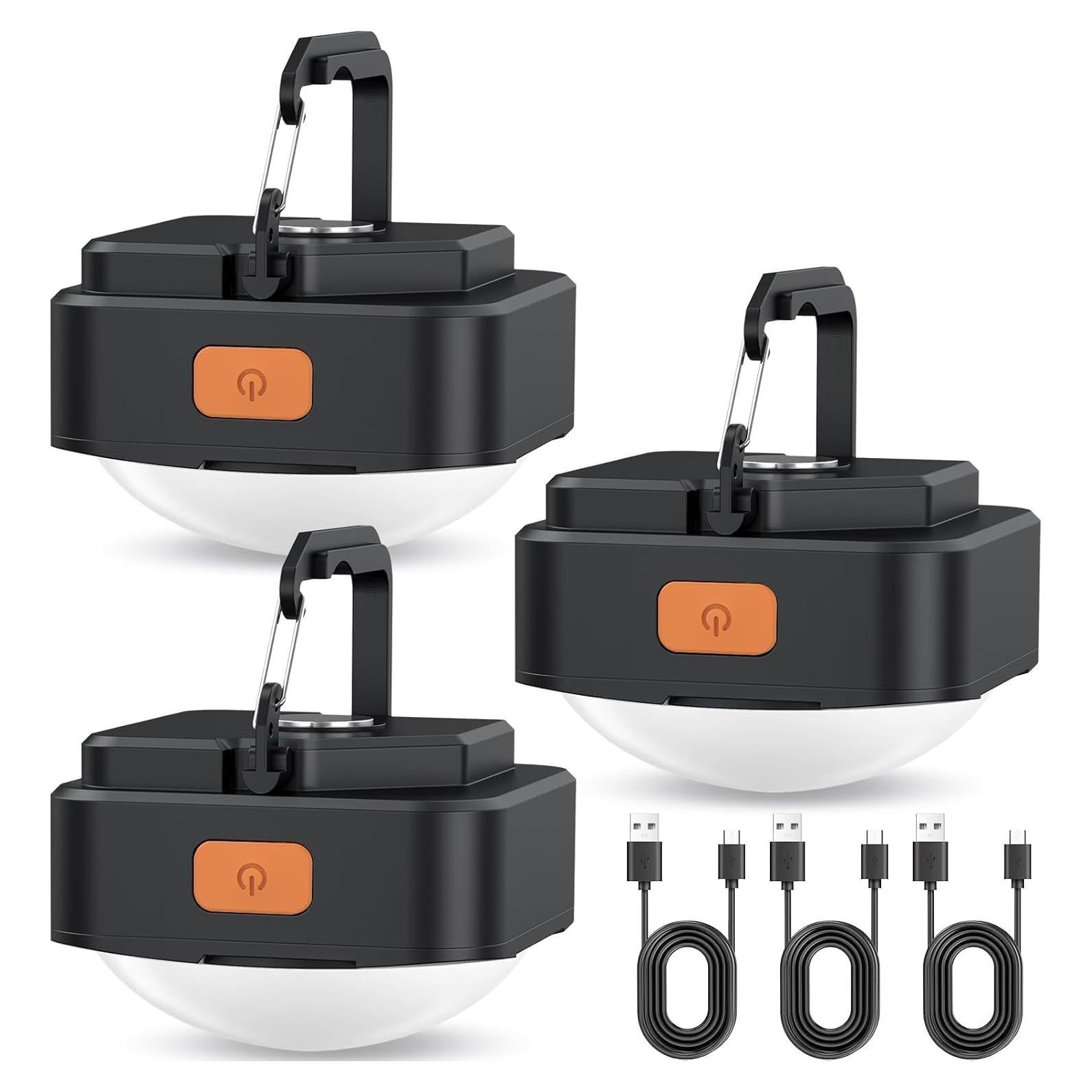 Luces de Camping Recargables FLY2SKY 3 Pcs LED Portátiles