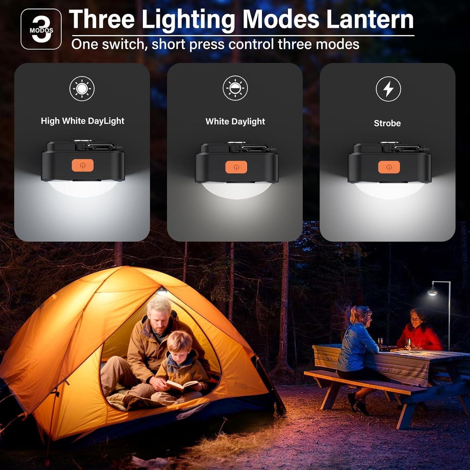 Luces de Camping Recargables FLY2SKY 3 Pcs LED Portátiles