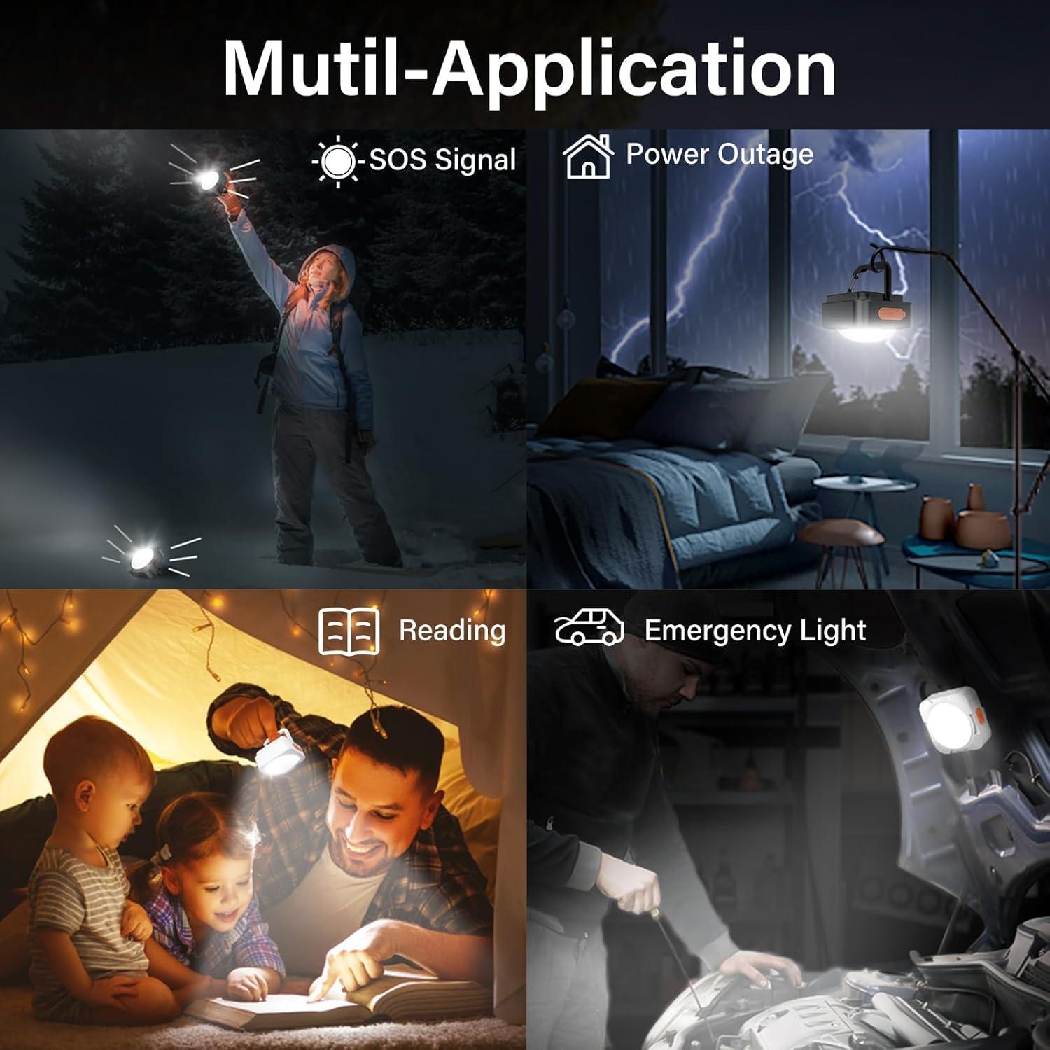 Luces de Camping Recargables FLY2SKY 3 Pcs LED Portátiles