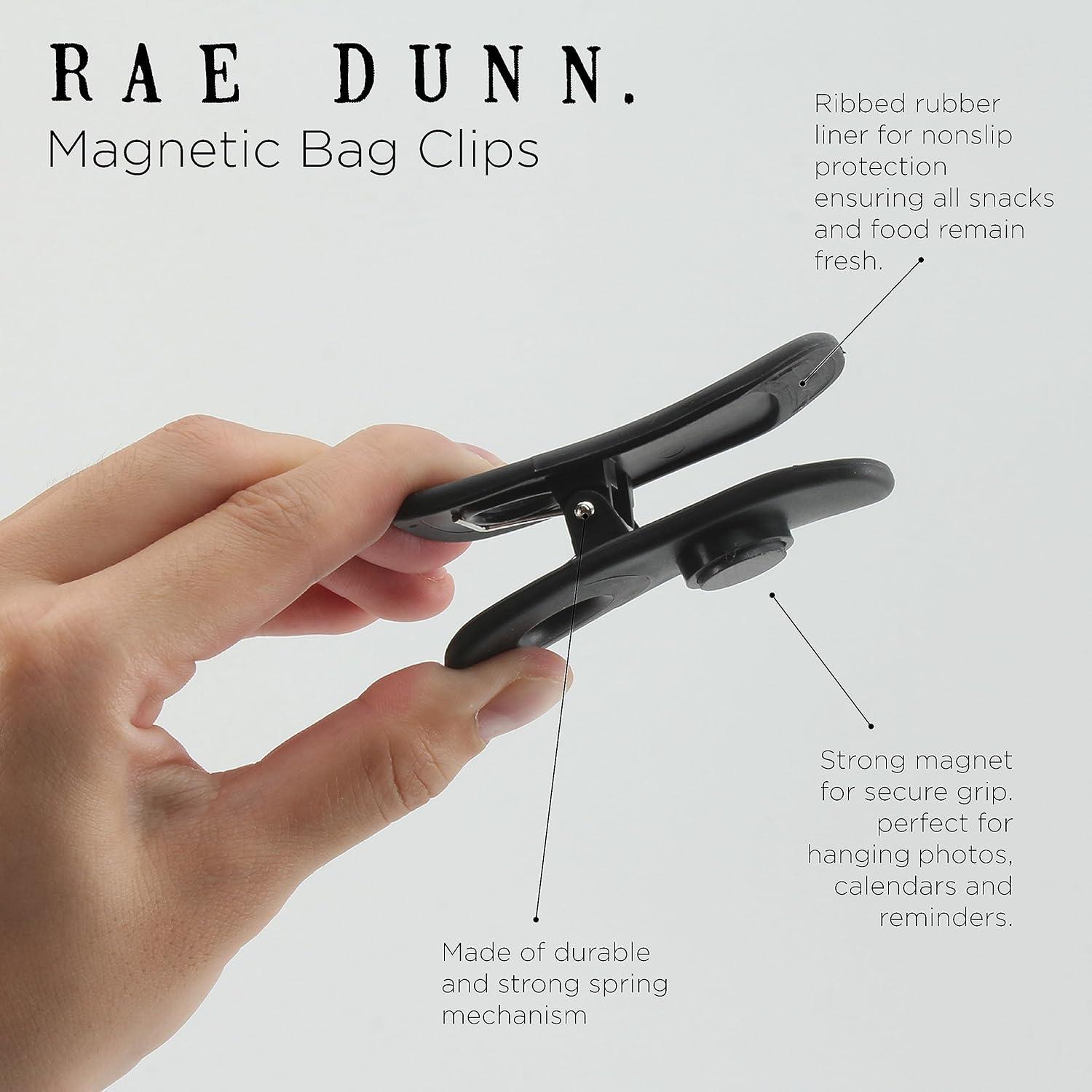 Pinzas para bolsas Rae Dunn - Paquete de 10, color negro