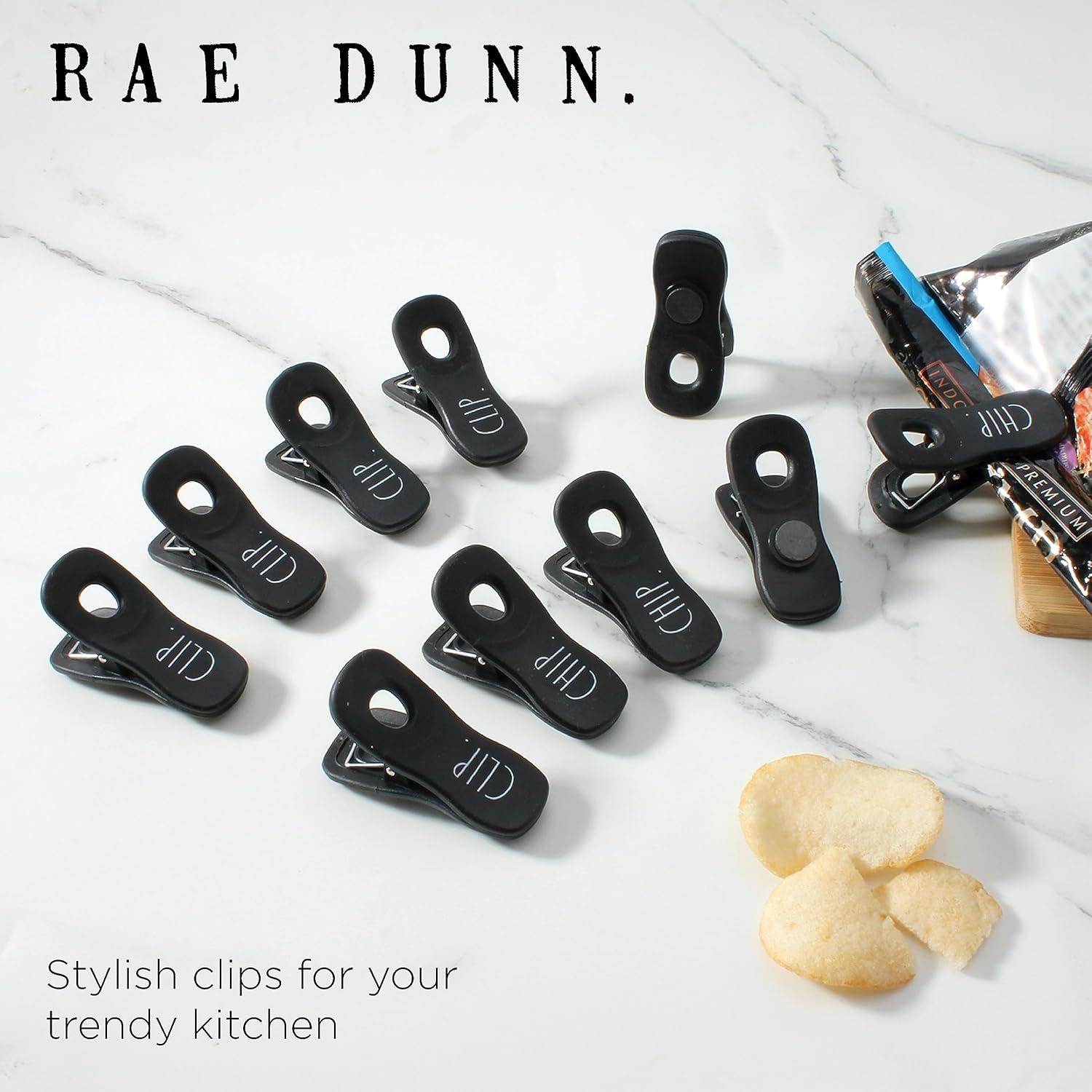 Pinzas para bolsas Rae Dunn - Paquete de 10, color negro