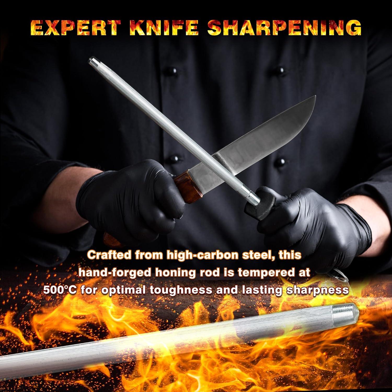 Varilla Afiladora de Cuchillos FANERFUN 33 cm Acero al Carbono