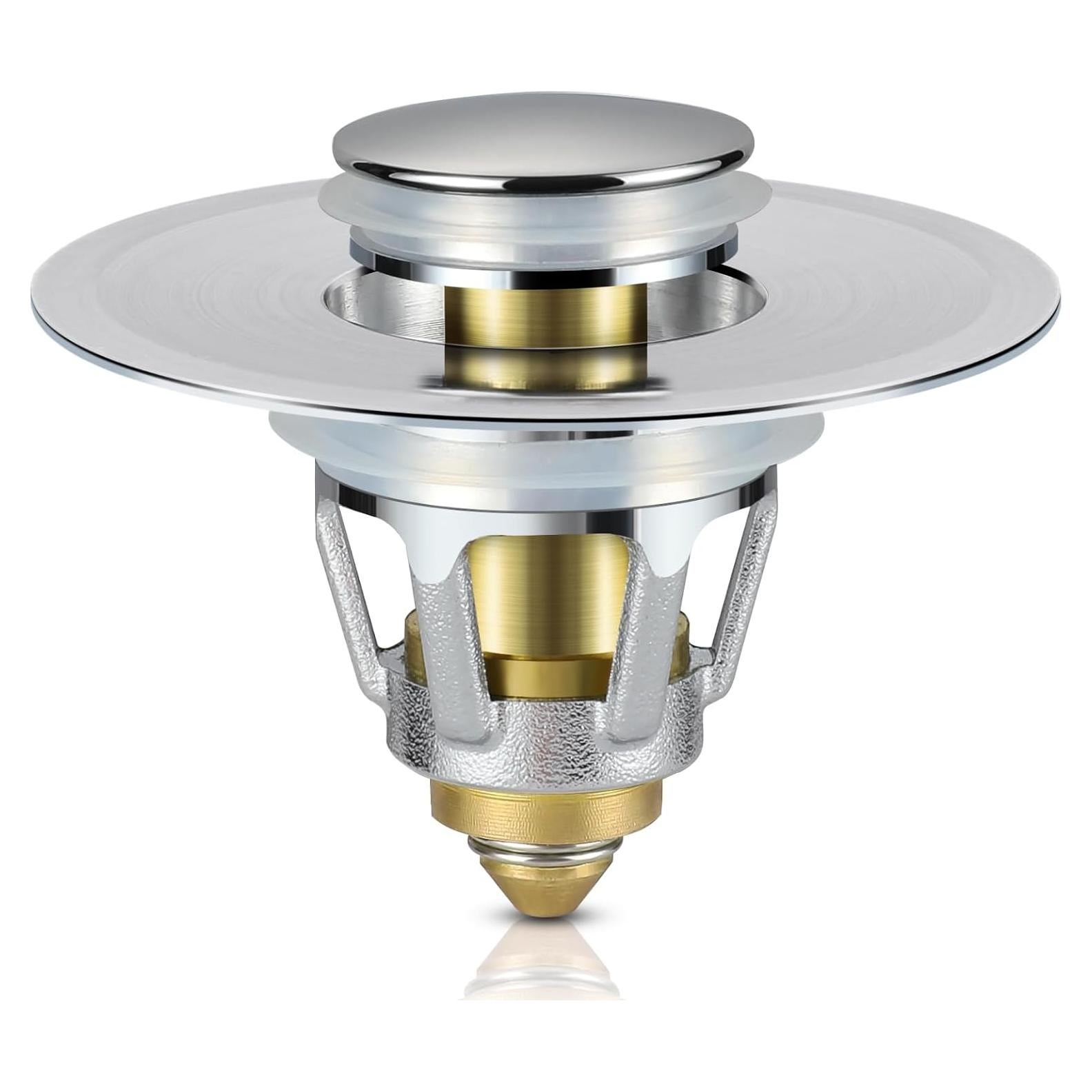 Tapón de Lavabo Tgosomt 2-en-1 Níquel Cepillado 81.92g