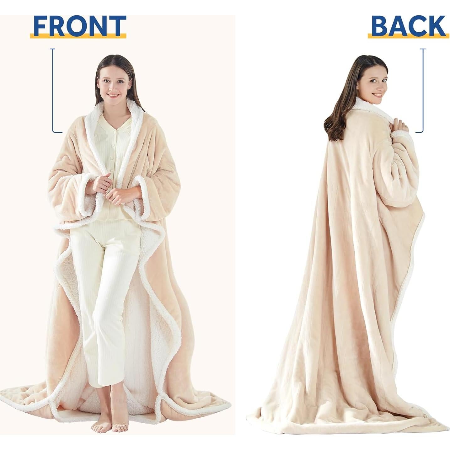 Manta Eléctrica Sealy 127x178 cm con Bolsillo para Pies Beige