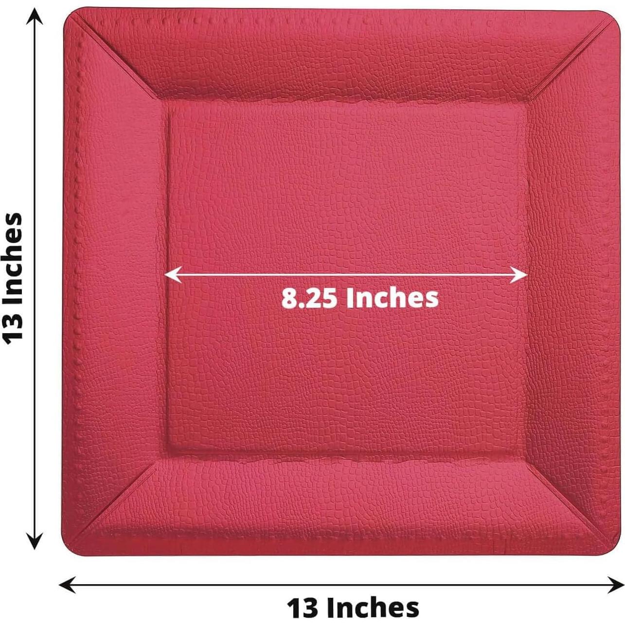 10 Platos Cargadores Desechables Efavormart 33 cm Burdeos