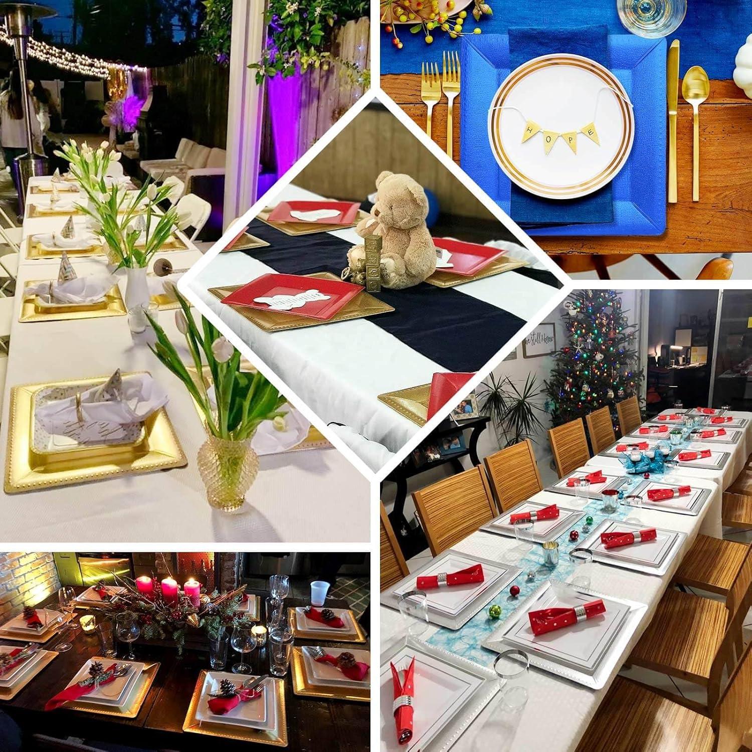 10 Platos Cargadores Desechables Efavormart 33 cm Burdeos