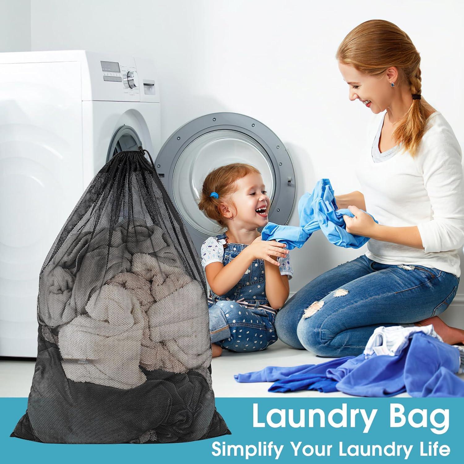 Bolsas de Lavandería de Malla PEASUG 58x86cm 2 Piezas Negras