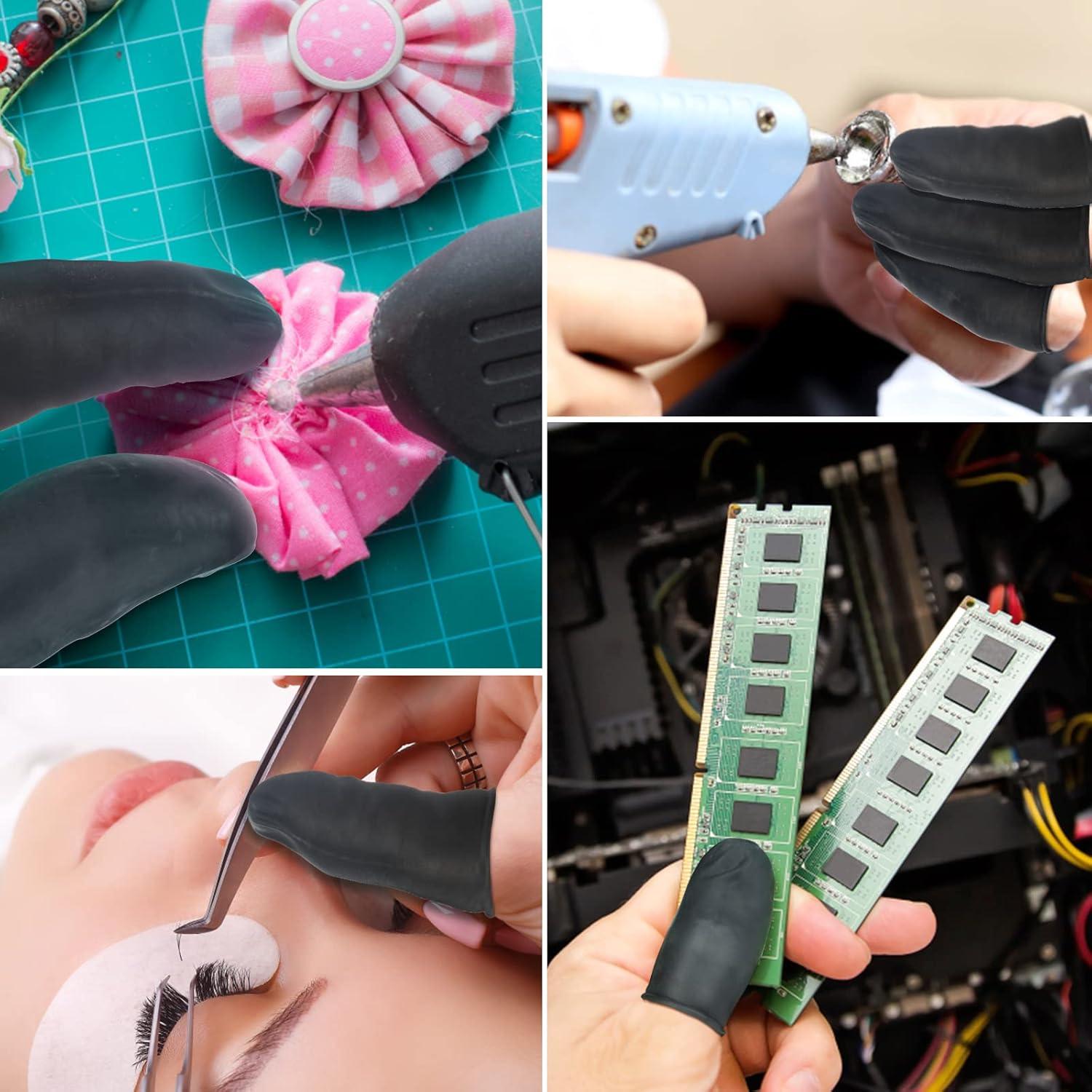 Dedales Desechables de Láttex G2PLUS - 205 Piezas Negros