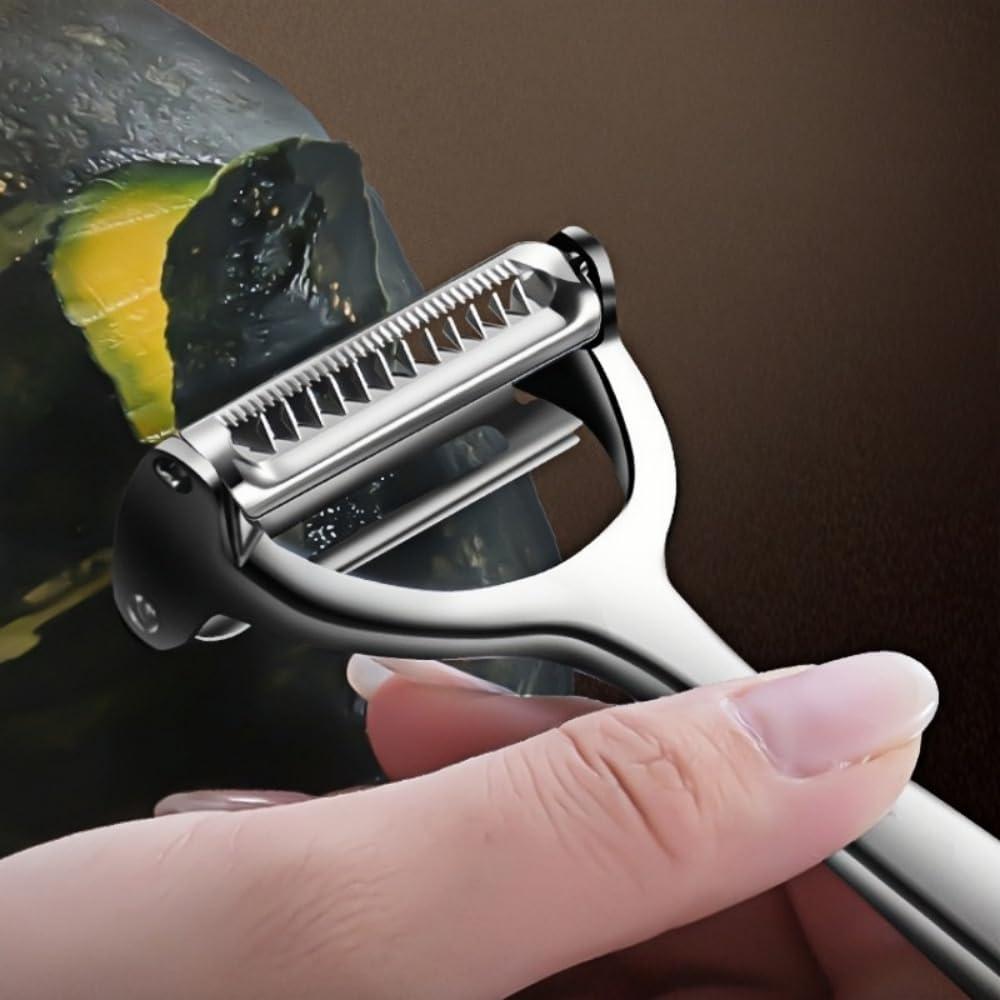 Pelador de Verduras Huakai 2-en-1 Acero Inoxidable Ergonómico