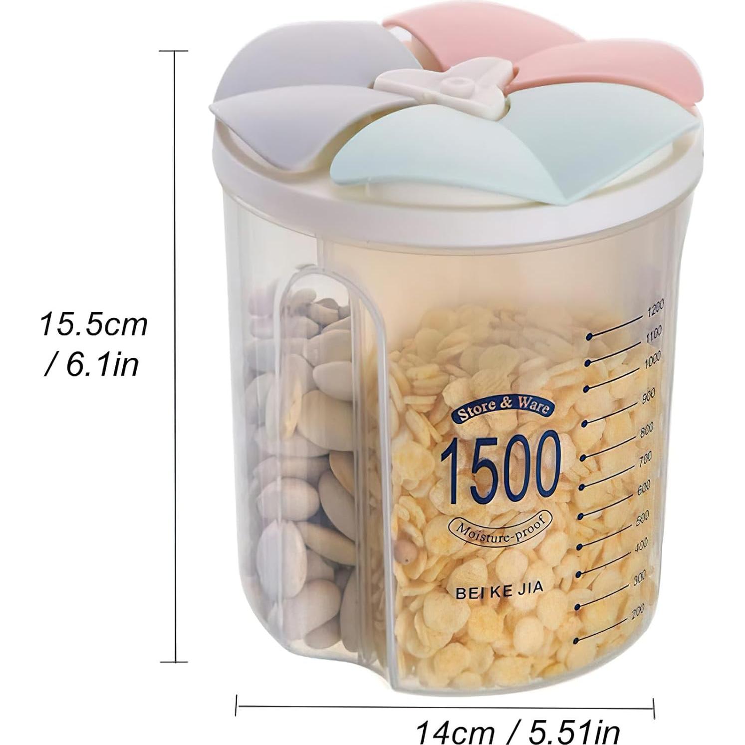 Contenedor Hermético de Alimentos AUONS 1500ml 3 Compartimentos