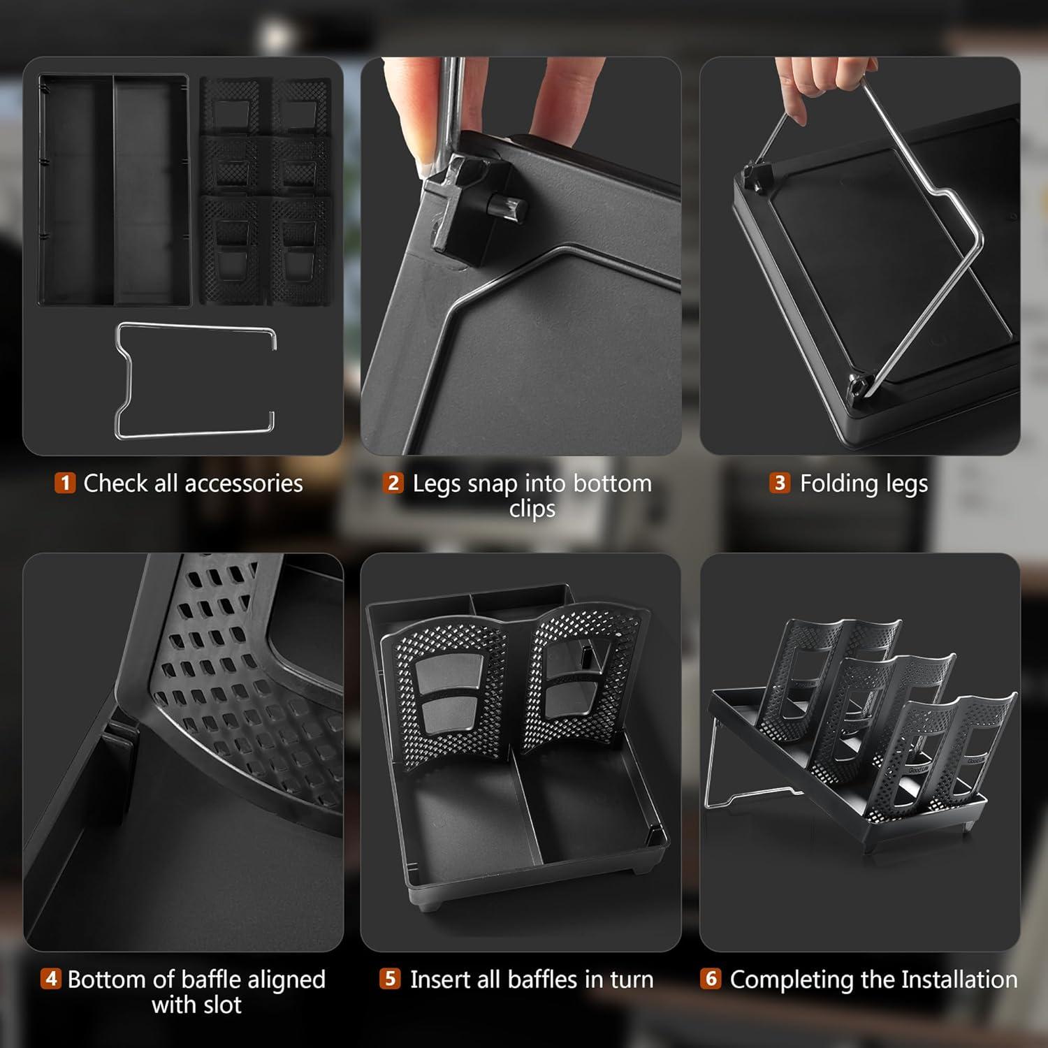 Dispensador de vasos de papel Wymulot 6 ranuras 33x23 cm Negro