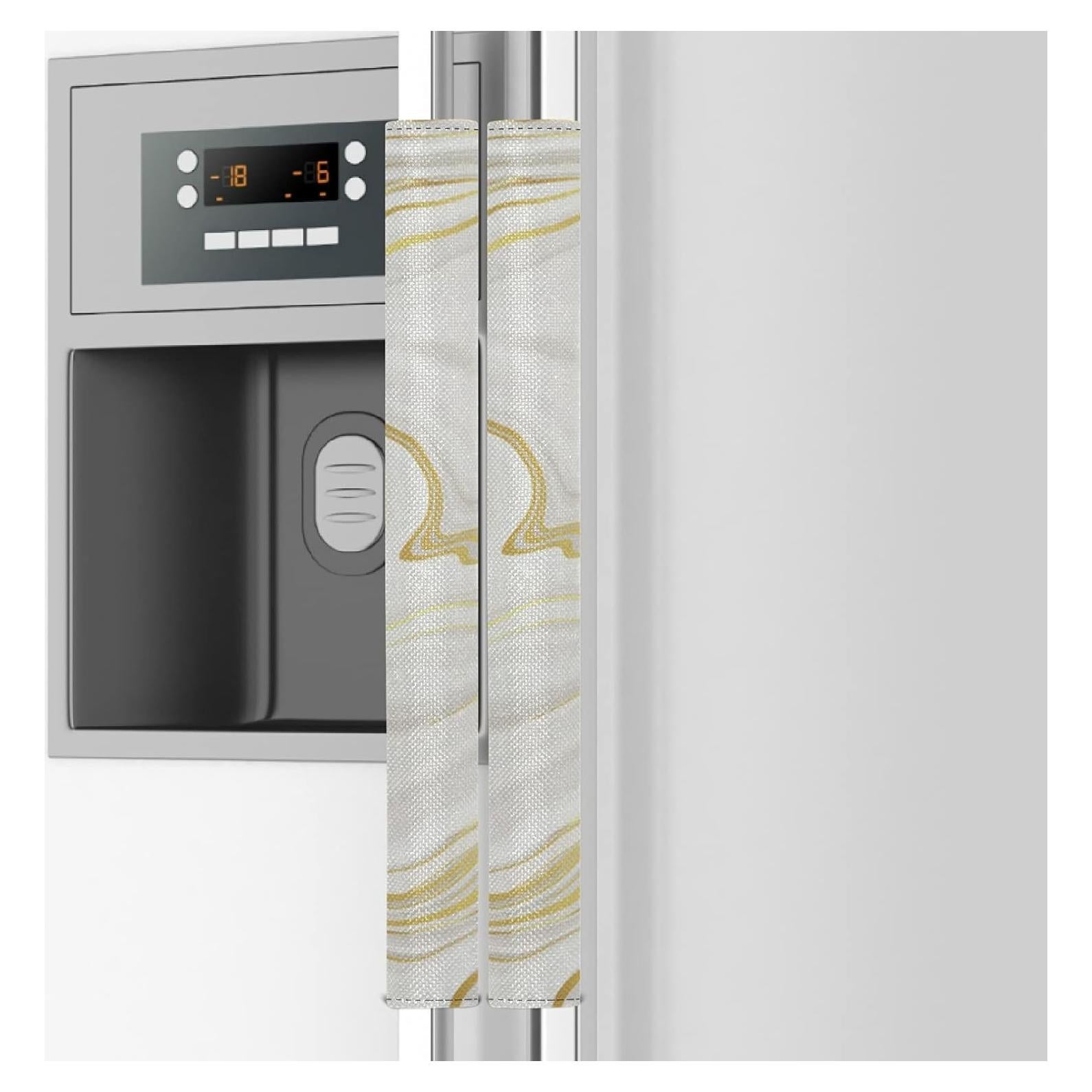 Juego de 2 Cubiertas para Manijas de Refrigerador Emelivor Mármol Dorado