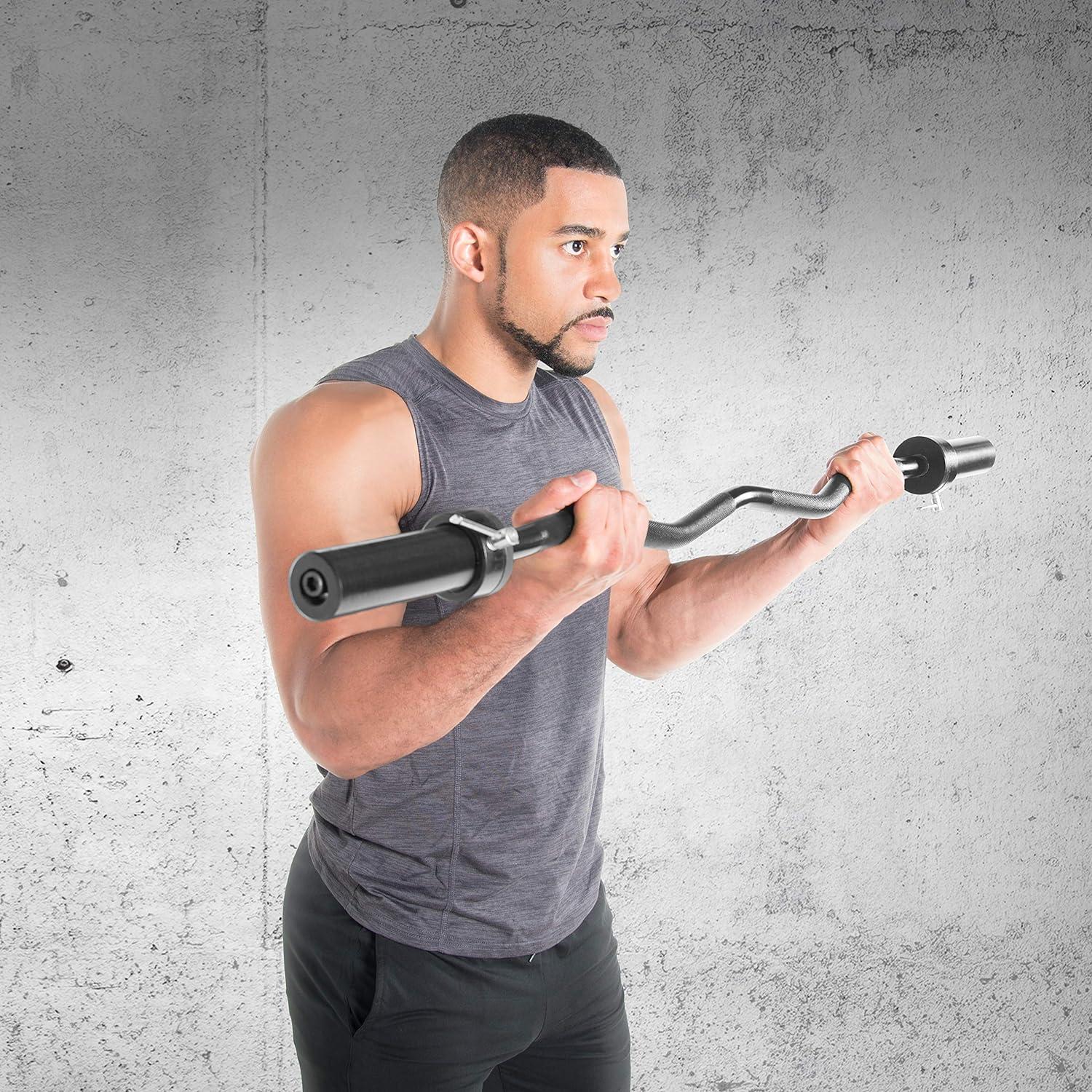 Barra EZ Curl Olímpica 120cm CAP Barbell 7kg Negro