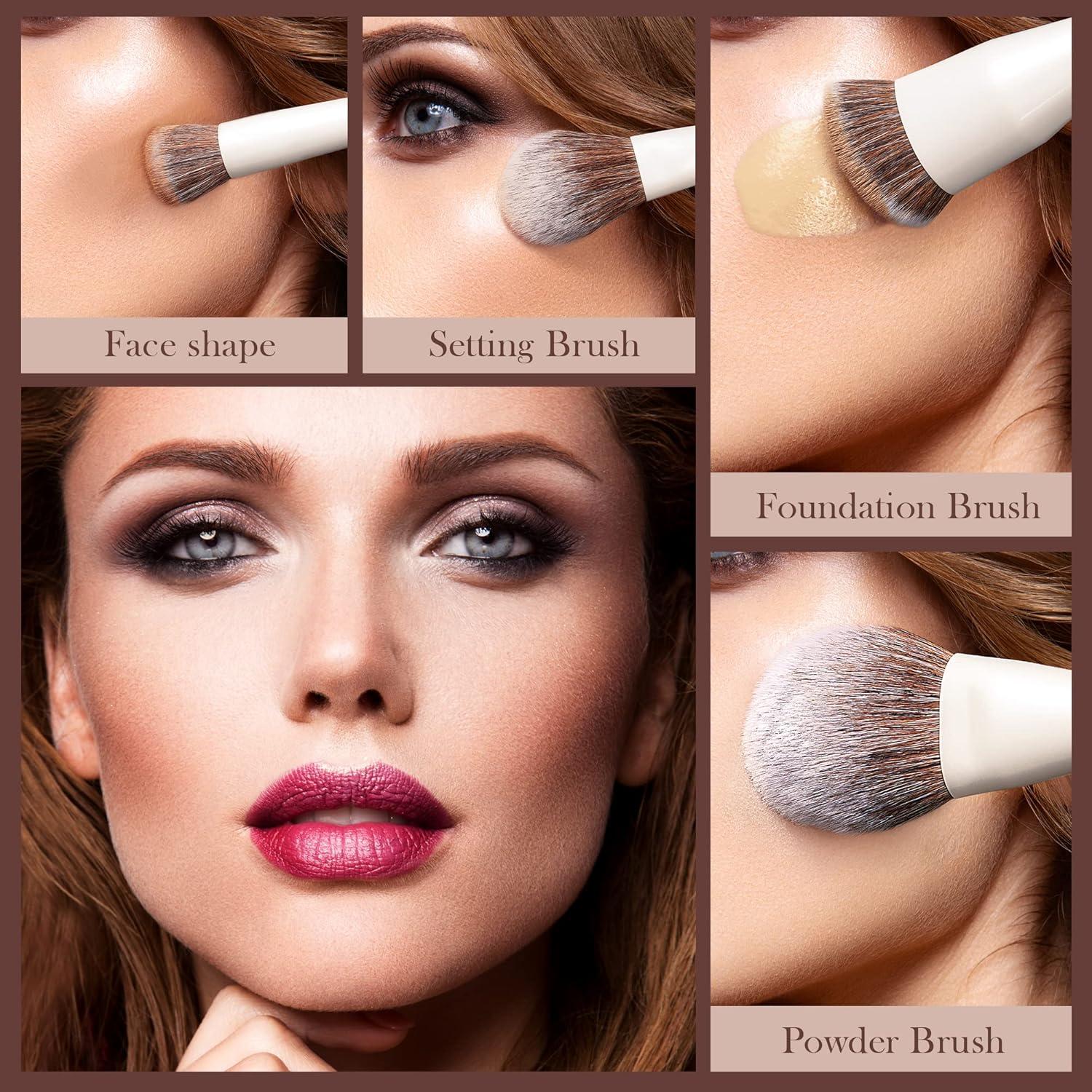 Juego de Brochas de Maquillaje Jessup 14 Piezas Sintéticas