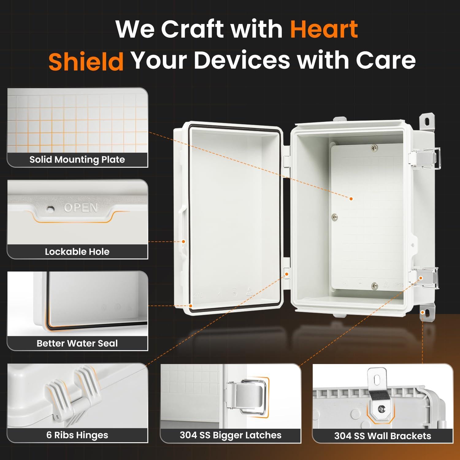 Caja Eléctrica Exterior QILIPSU 21x16x10cm IP66 Gris