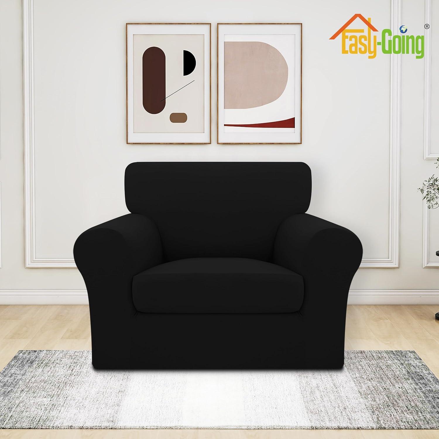 Funda de Silla Stretch Easy-Going 3 Piezas Negra Pequeña