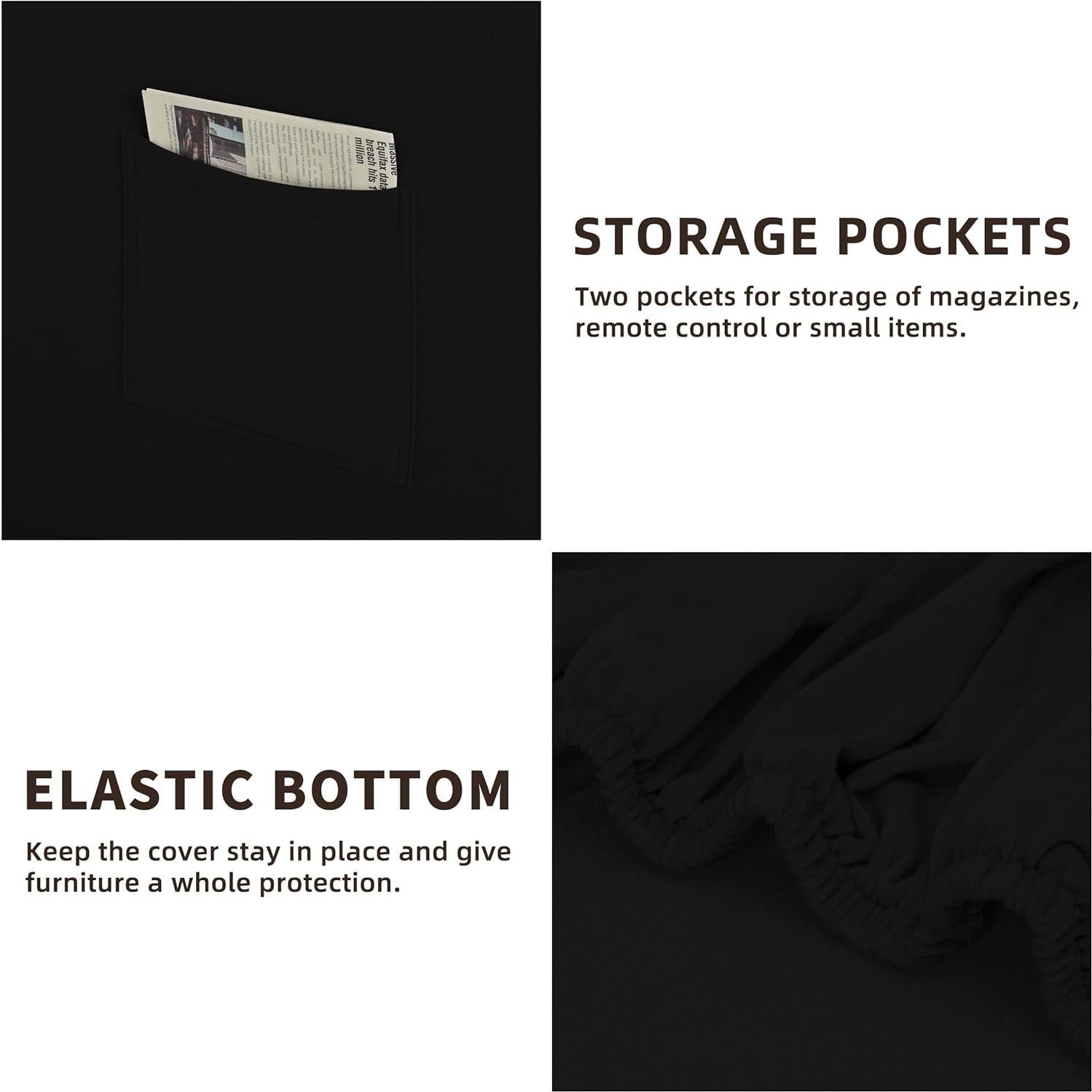 Funda de Silla Stretch Easy-Going 3 Piezas Negra Pequeña