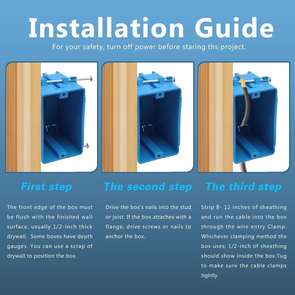 Caja de salida eléctrica XGGYA 1 gang azul 18 in³ ETL