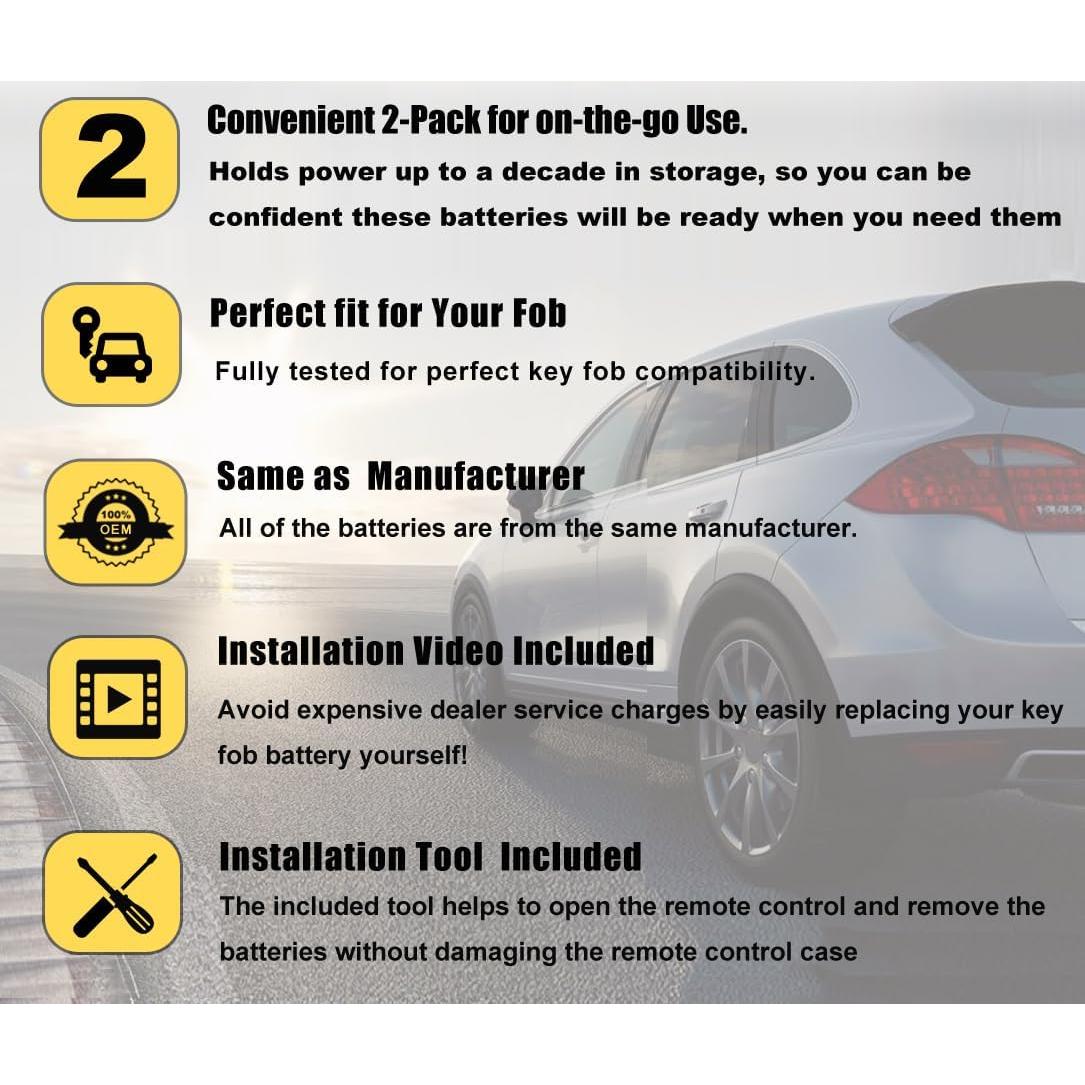 Batería de Reemplazo CR2032 para Llave Jeep Dodge Chrysler