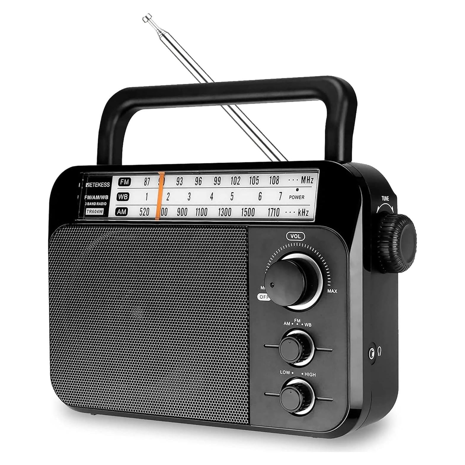 Radio Meteorológica Portátil Retekess TR604W AM FM NOAA