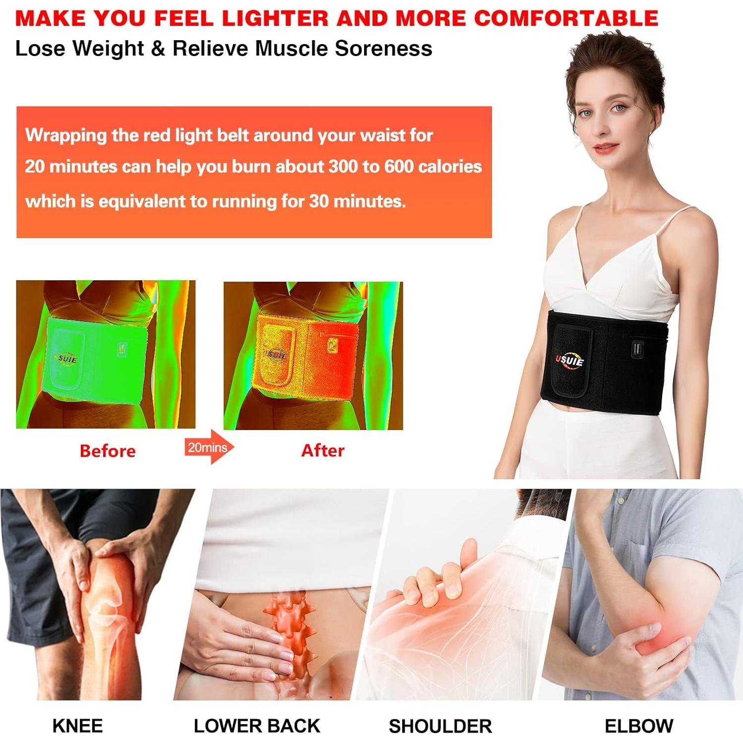 Cinturón Terapia Luz Roja USUIE Alivio Dolor Muscular