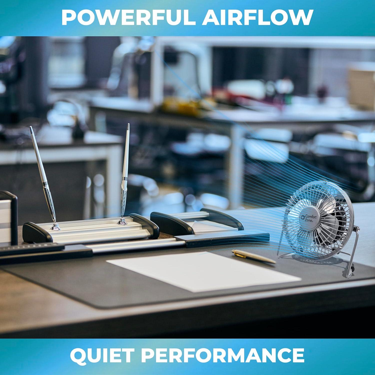 Ventilador de Escritorio Comfort Zone CZHV4BK 10 cm Silencioso