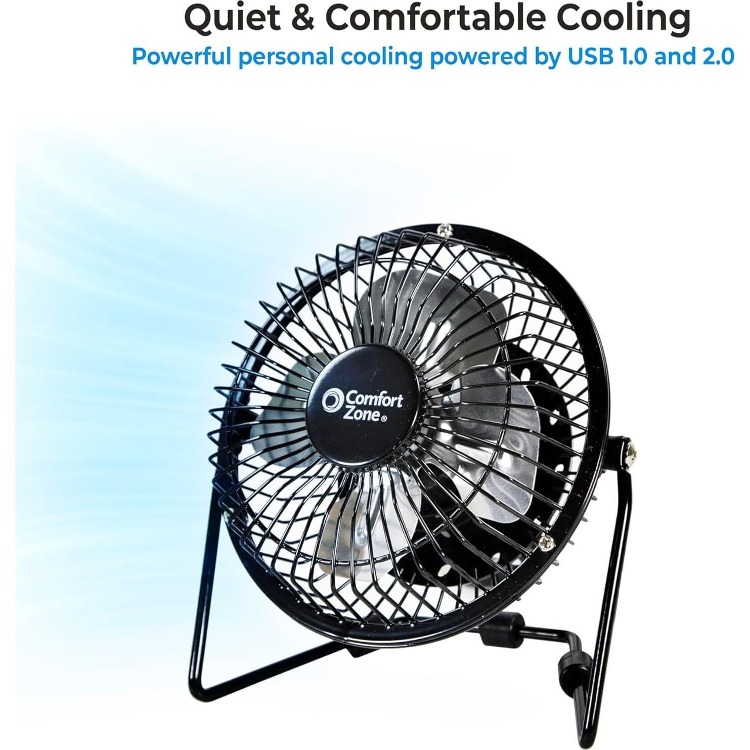 Ventilador de Escritorio Comfort Zone CZHV4BK 10 cm Silencioso