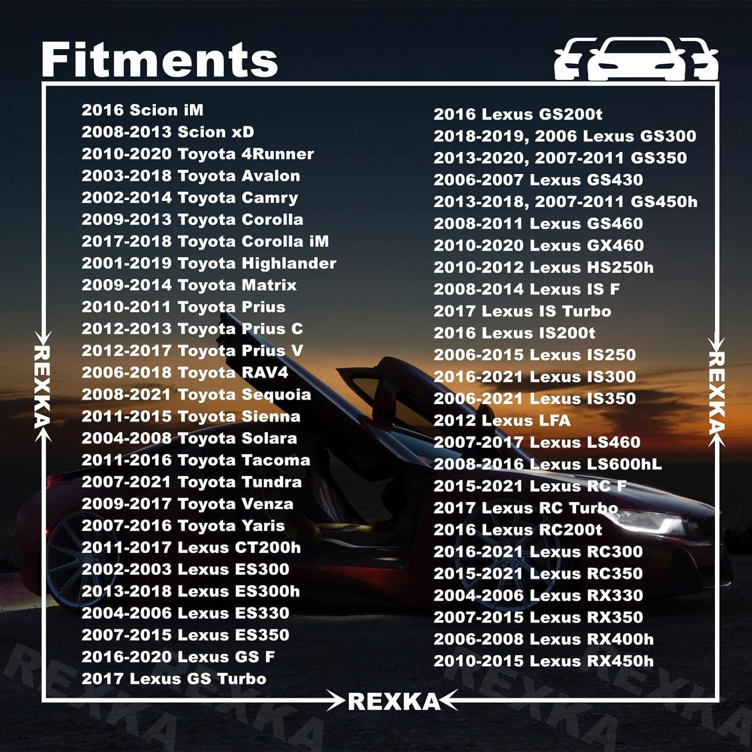 20 Clips de Retención Rexka para Toyota y Lexus 90467-07201