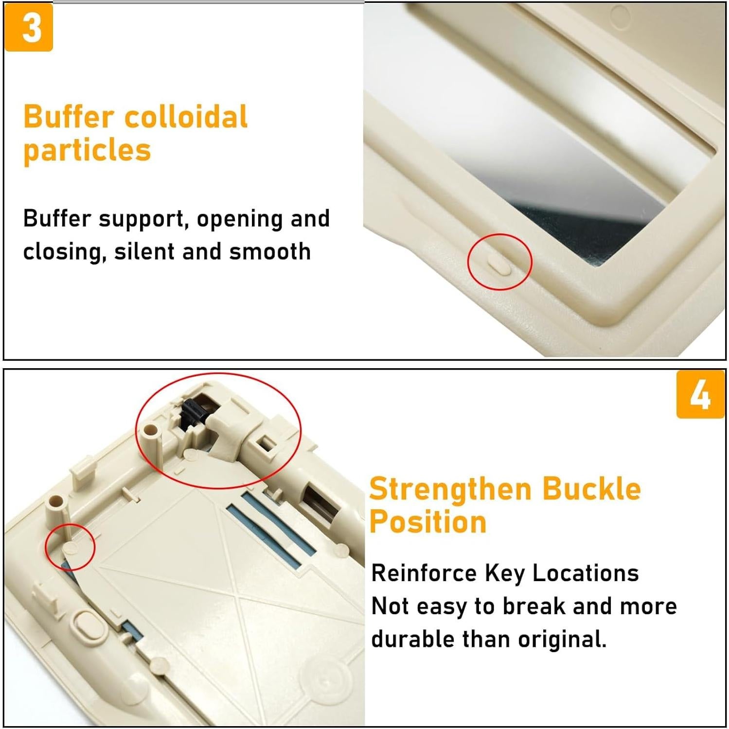 Tapa Espejo Parasol Abodvu Beige Claro para Mercedes Benz