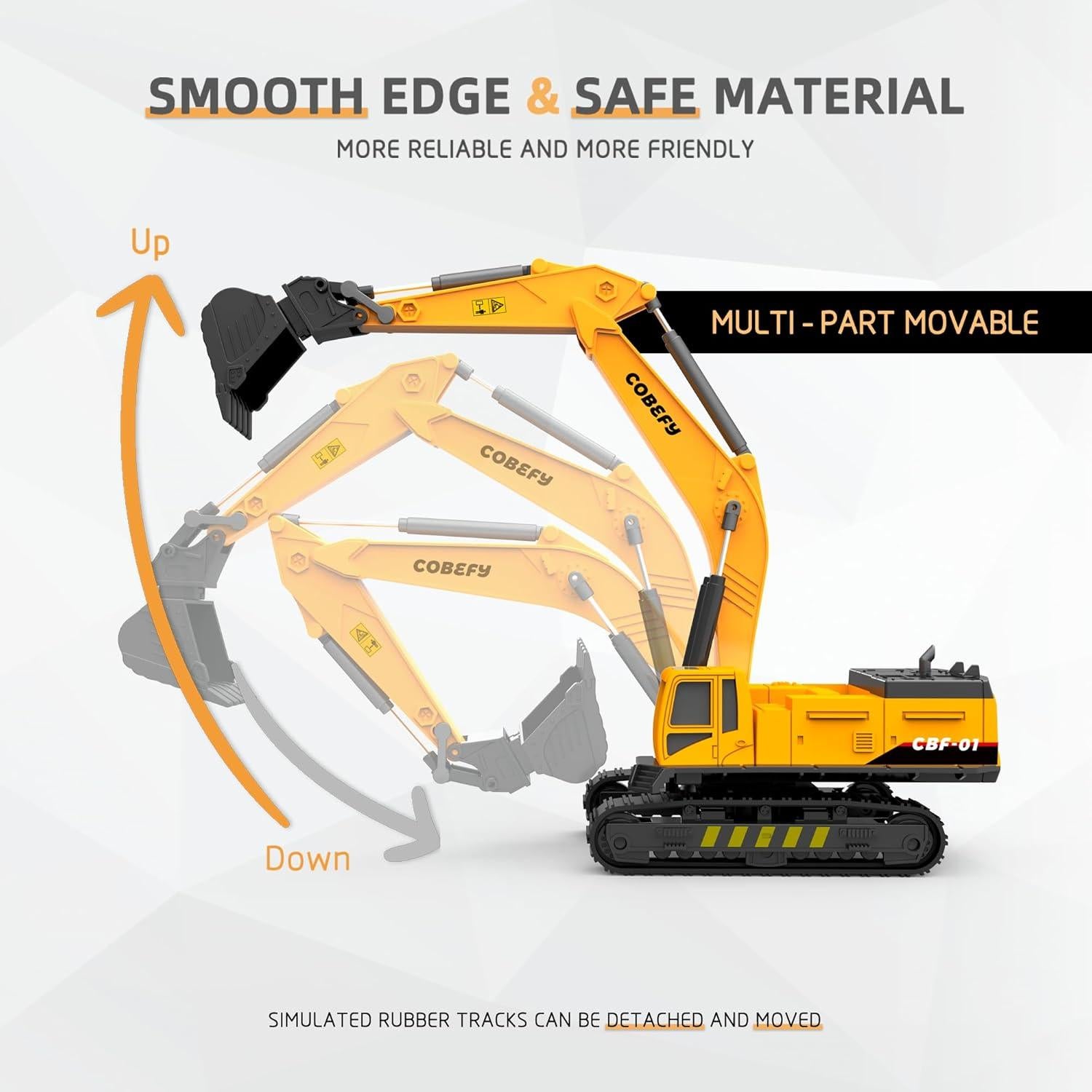 Juguete de Construcción Funchill Grúa y Excavadora 35.5 cm