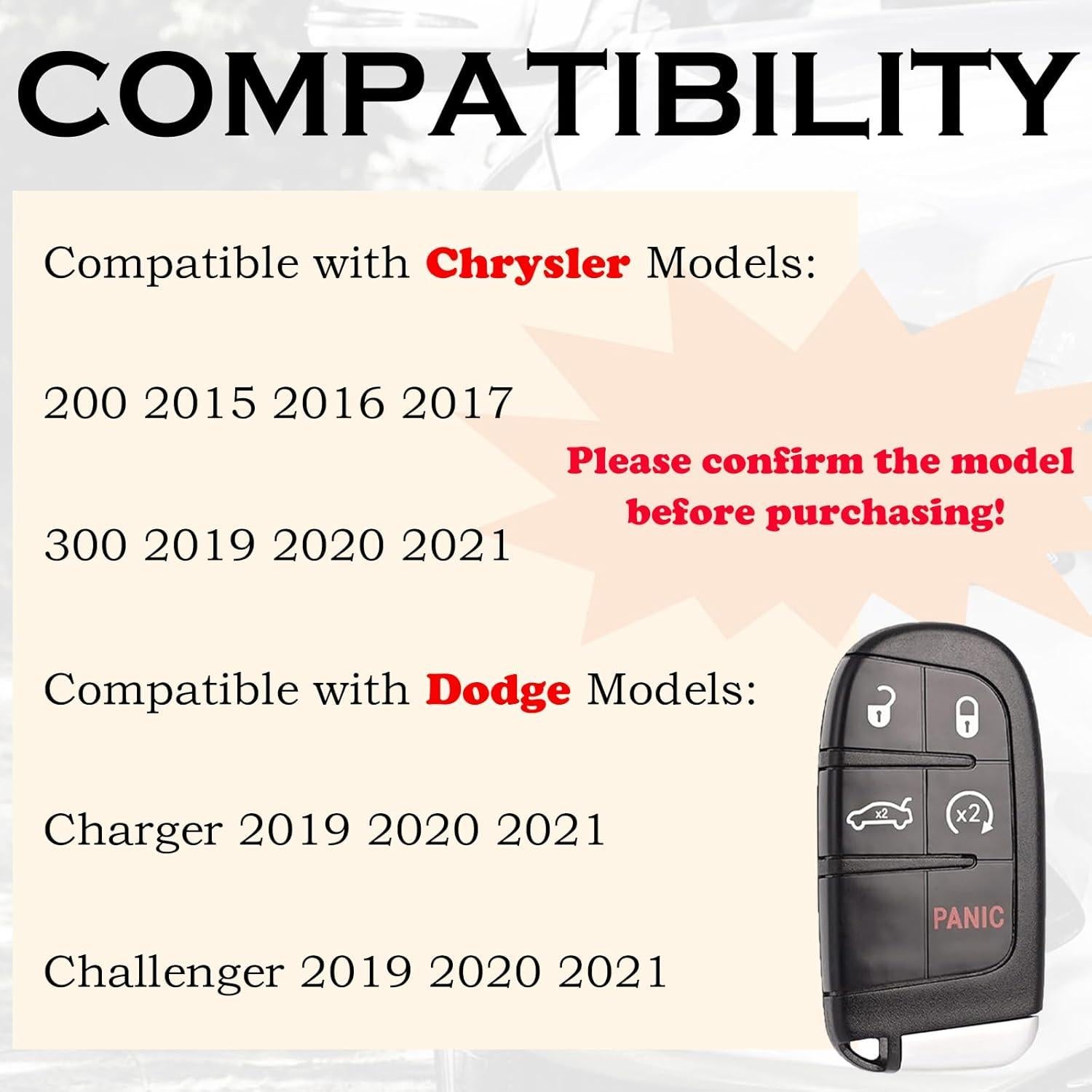 Llavero remoto Chrysler 200 300 Dodge 2015-2021 SUPALAND