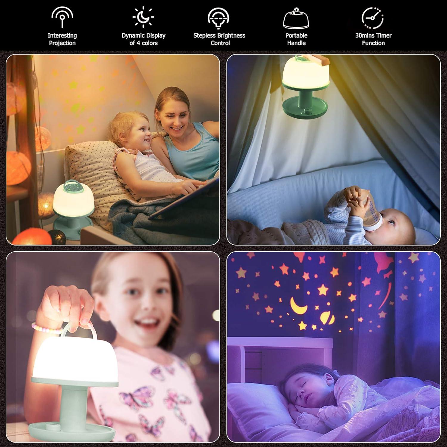 Lámpara de Noche LED LICKLIP para Niños con Proyector