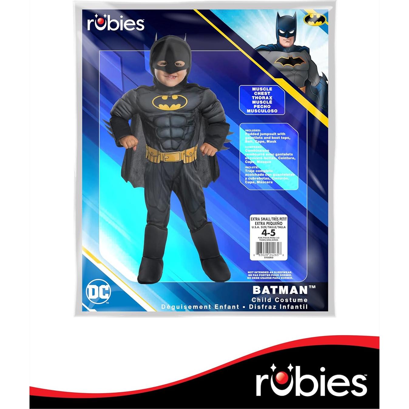 Disfraz Deluxe Batman Rubie's para Niños 3-4 Años