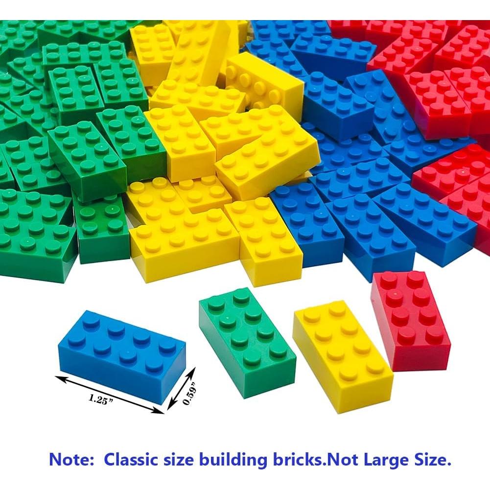 120Pieces Classic Building Bricks Blocks Toy Set 2x4 MOC Building Basic Bricks Parts and Pieces Compatible with Major Brands Construction Toys for Kids 6 yr+ (Red, Yellow, Blue, Green)