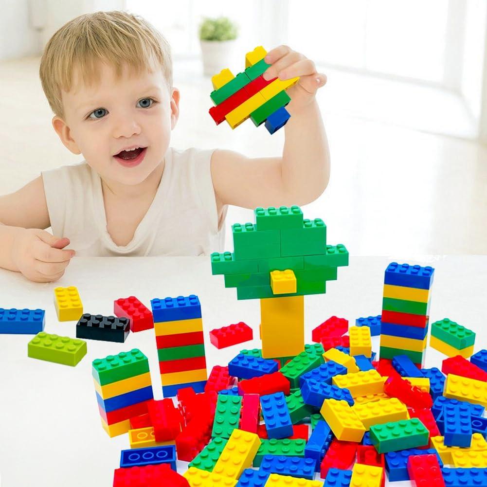 120Pieces Classic Building Bricks Blocks Toy Set 2x4 MOC Building Basic Bricks Parts and Pieces Compatible with Major Brands Construction Toys for Kids 6 yr+ (Red, Yellow, Blue, Green)