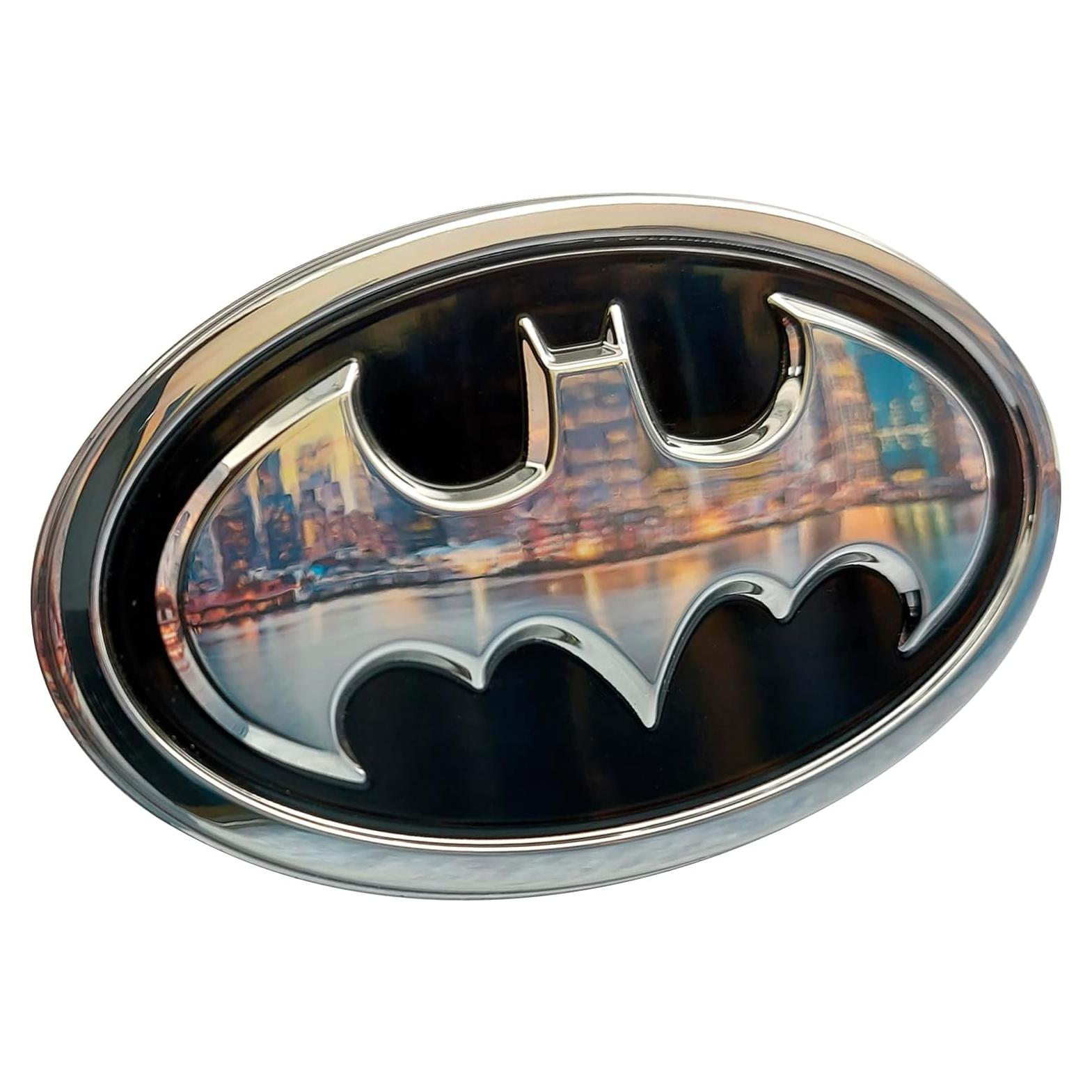 Emblema 3D Batman Fan Emblems Negro y Cromo 9.55x5.74cm