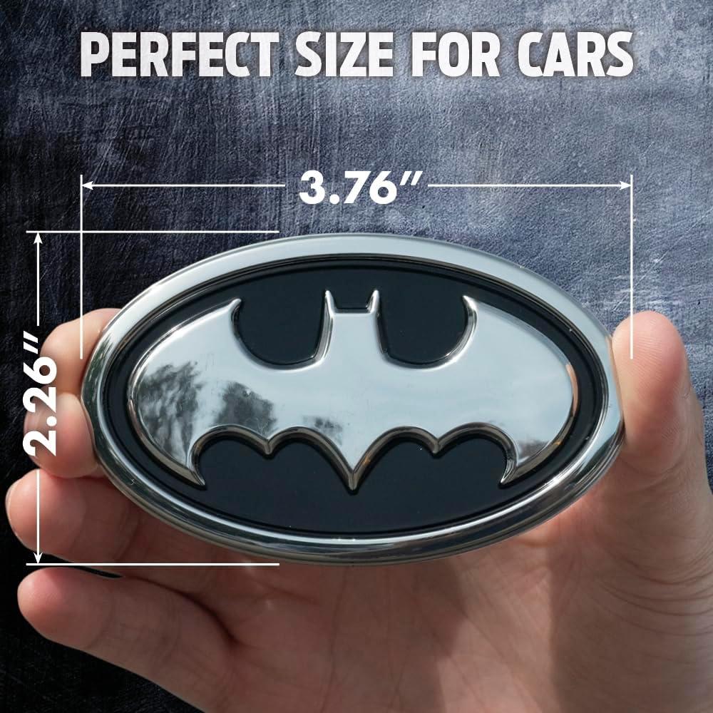 Emblema 3D Batman Fan Emblems Negro y Cromo 9.55x5.74cm