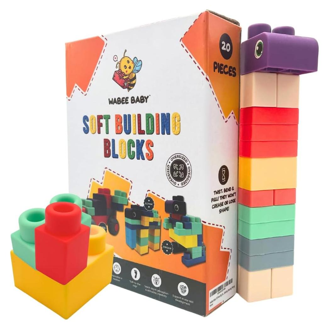Bloques de Juguete Suaves WaBee Baby - 20 Piezas para Bebés