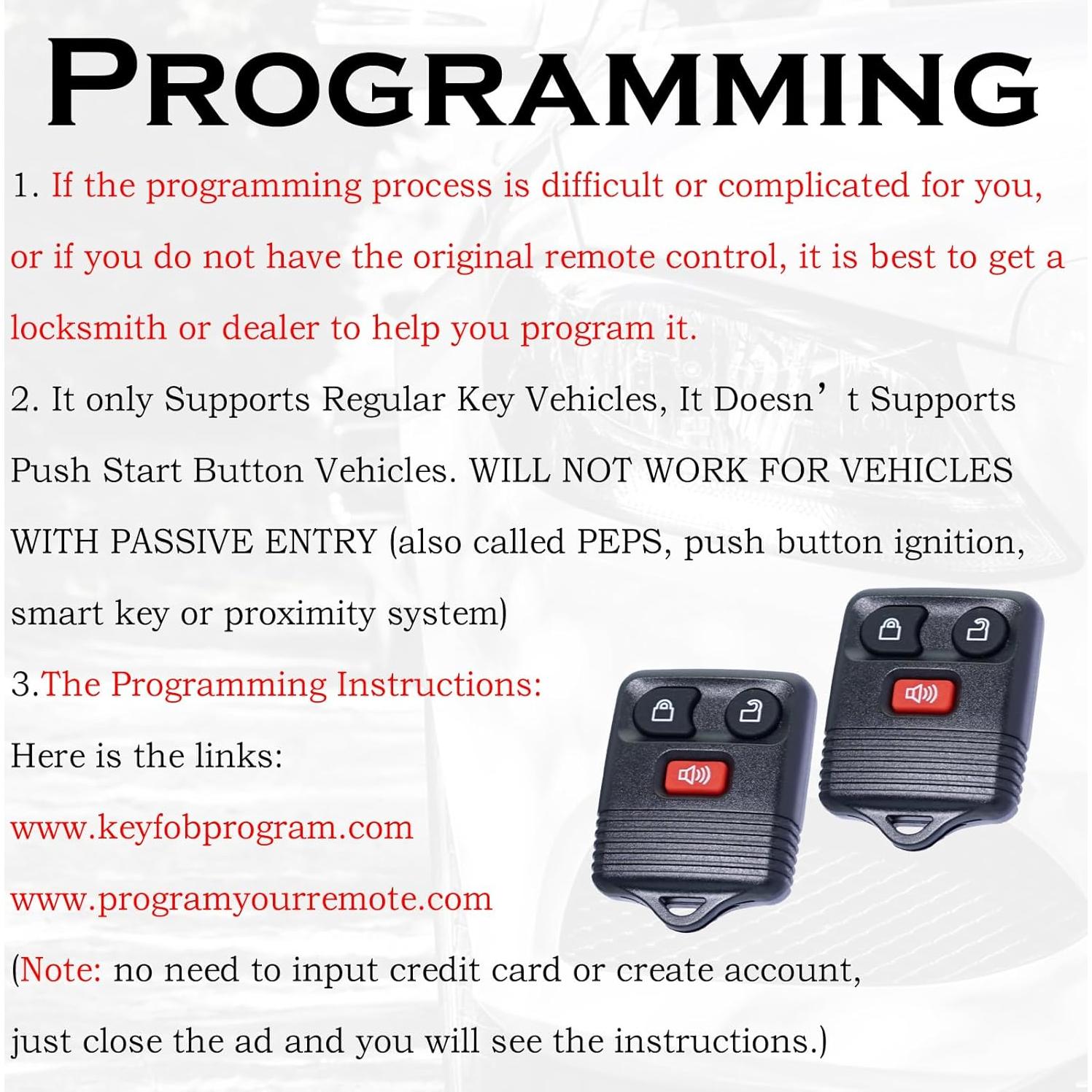 Control Remoto Entrada Sin Llave Ford + Supaland + 2 Piezas