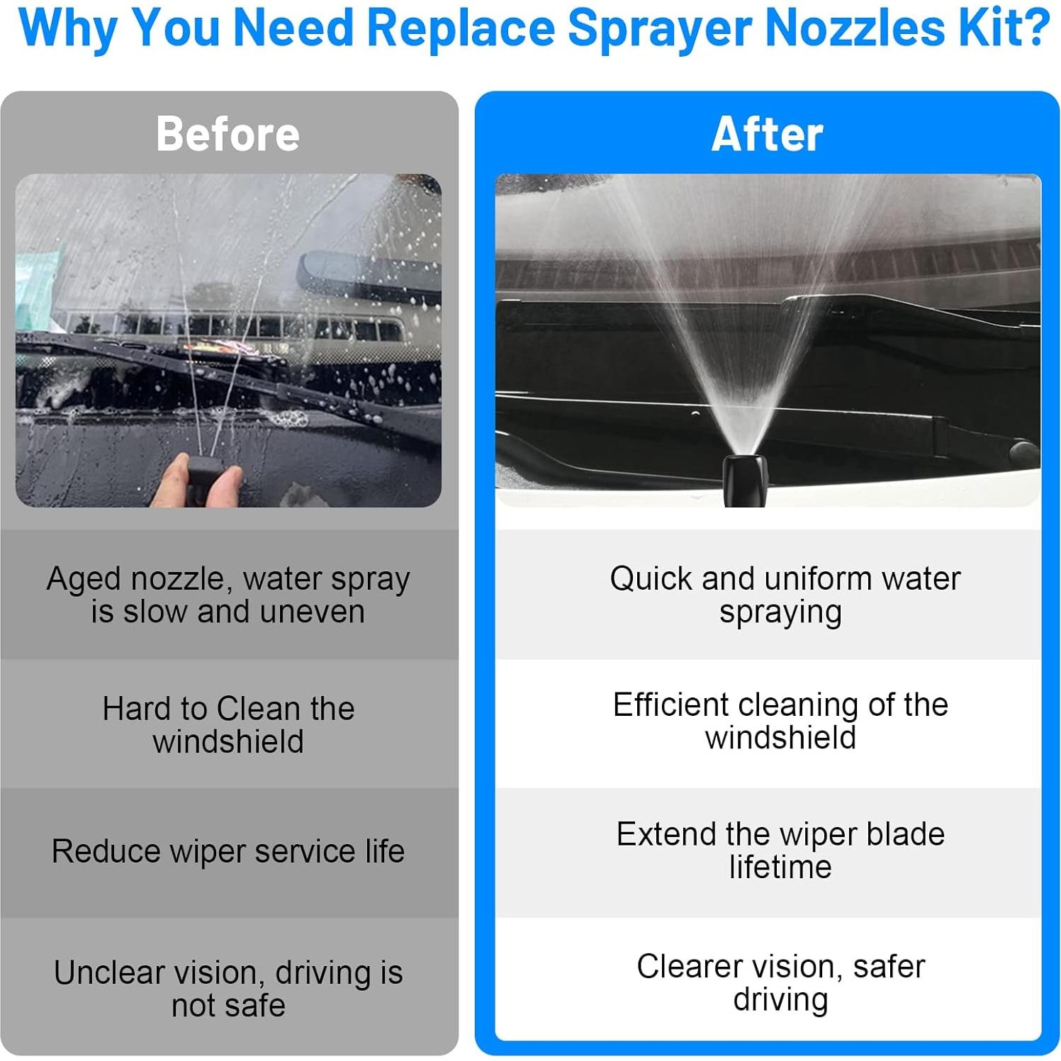 Kit 52 en 1 Boquillas Lavado Parabrisas Comkrivy 4 Boquillas