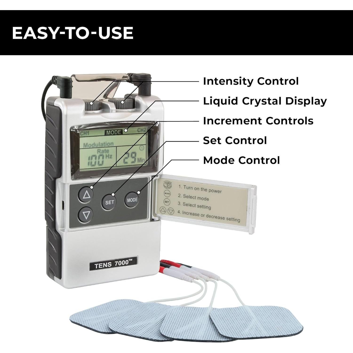 Estimulador Muscular TENS 7000 con 16 Electrodos