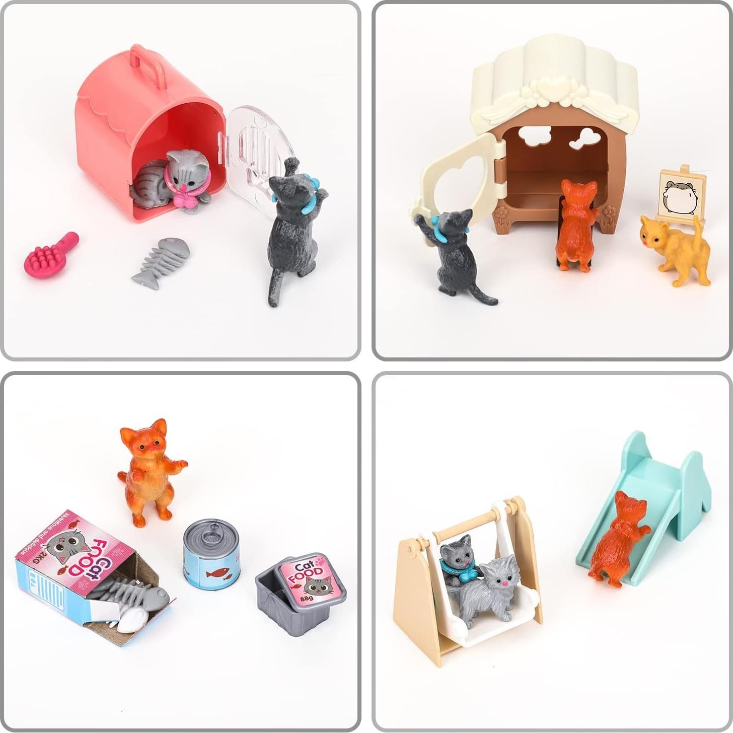 Juego de Figuras de Gato TQQFUN 43 Piezas para Niños