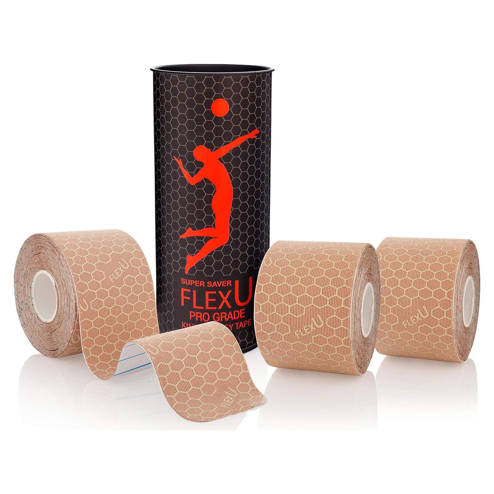 Cinta de Kinesiología FlexU - 60 tiras precortadas 5x25 cm