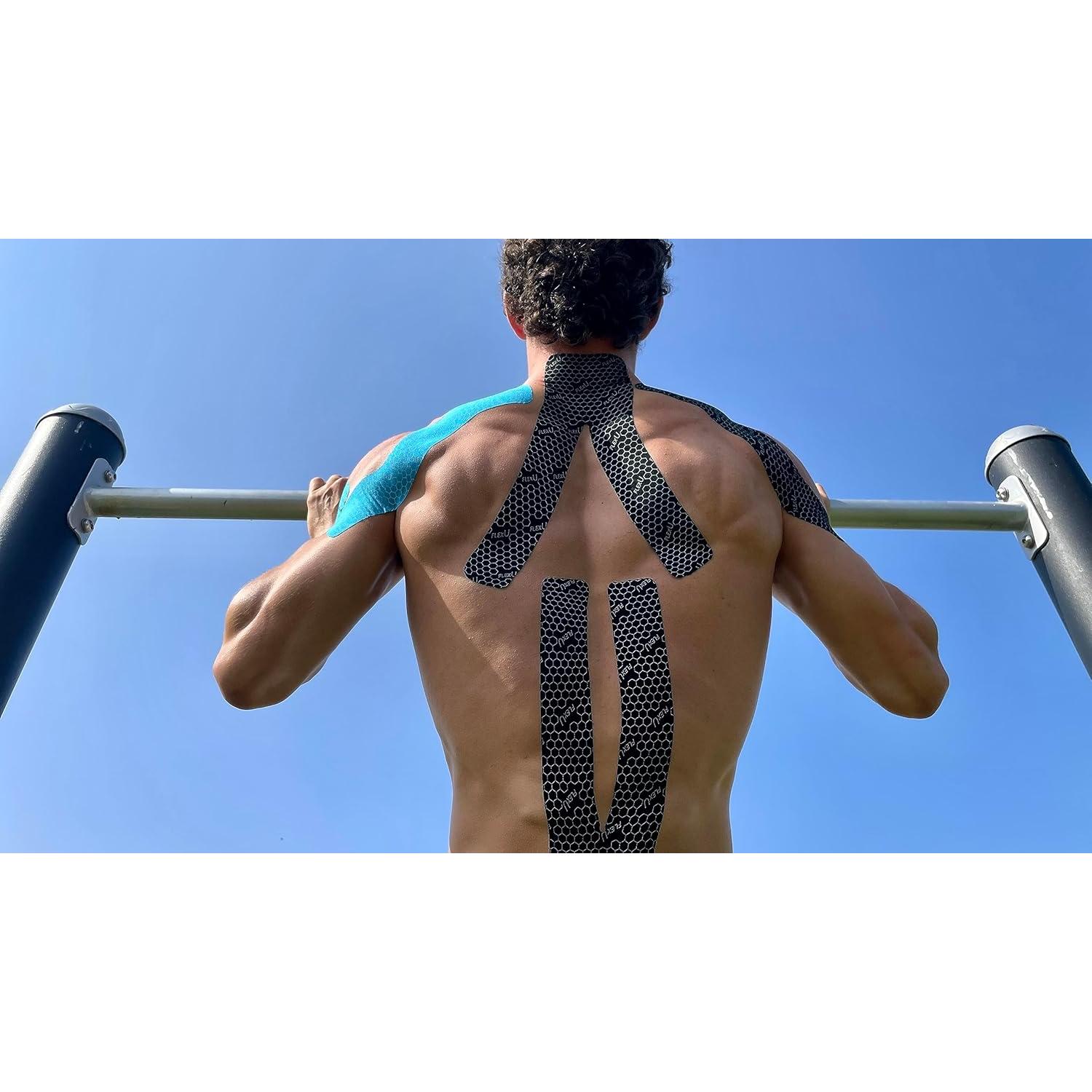 Cinta de Kinesiología FlexU - 60 tiras precortadas 5x25 cm